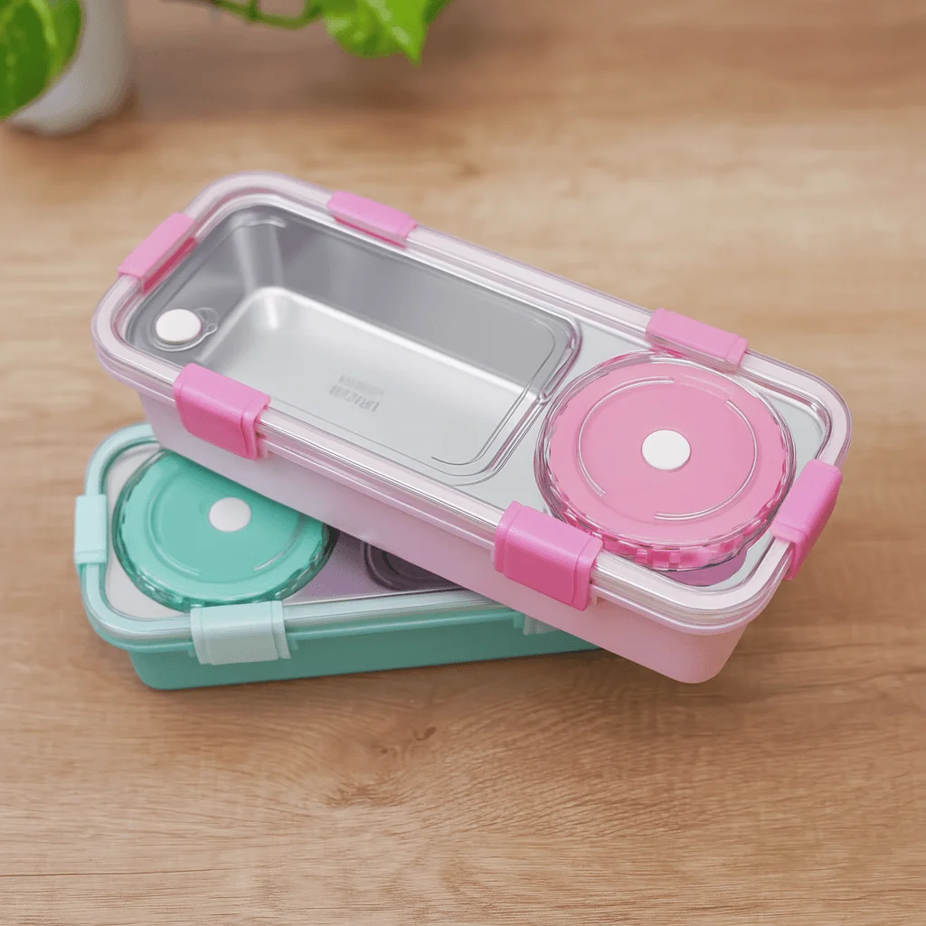 1.png Lunch Buddy Stainless Steel Bento Lunch Box- For Solid Foods - Image 1