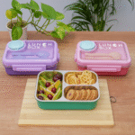 Leakproof Bento Box, Detachable Stainless Steel Tray for Warm Water Insulation 3 Containers Lunch Box  (750 ml)