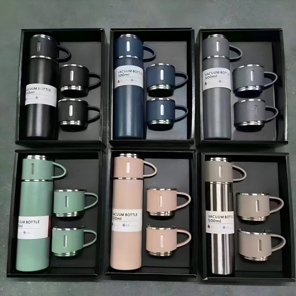 Double Wall Vaccum Flask Set Thermo 500ml Vacuum Insulated Bottle - Image 3
