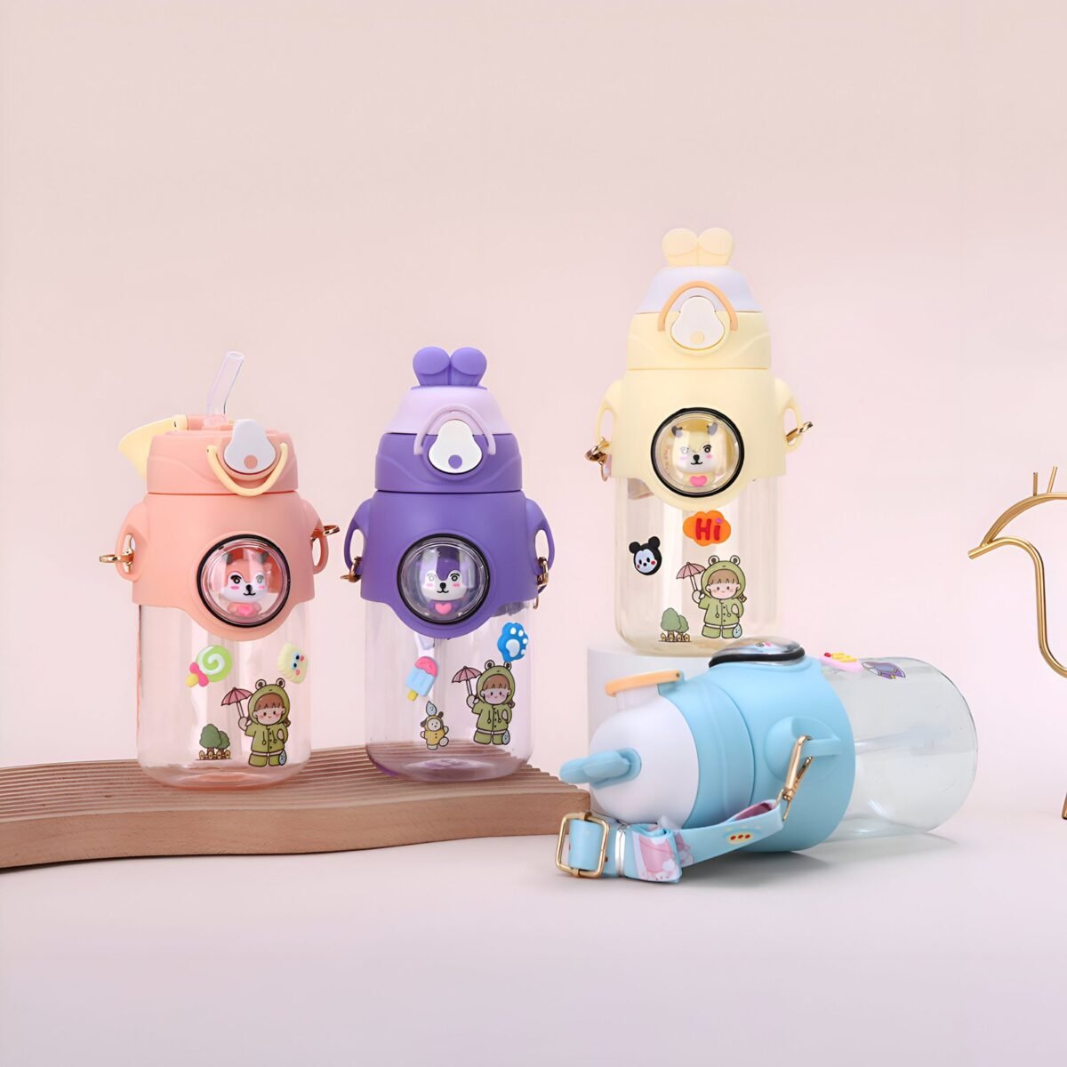 Cute Water Bottles With Straw and Sticker pack - Image 4