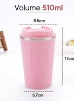 Insulated Cup, Pure Color Compact Portable Insulated Coffee Mug for Office (510ml) - Image 3