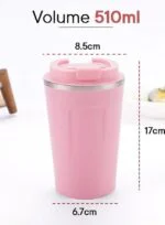 Insulated Cup, Pure Color Compact Portable Insulated Coffee Mug for Office (510ml) - Image 3
