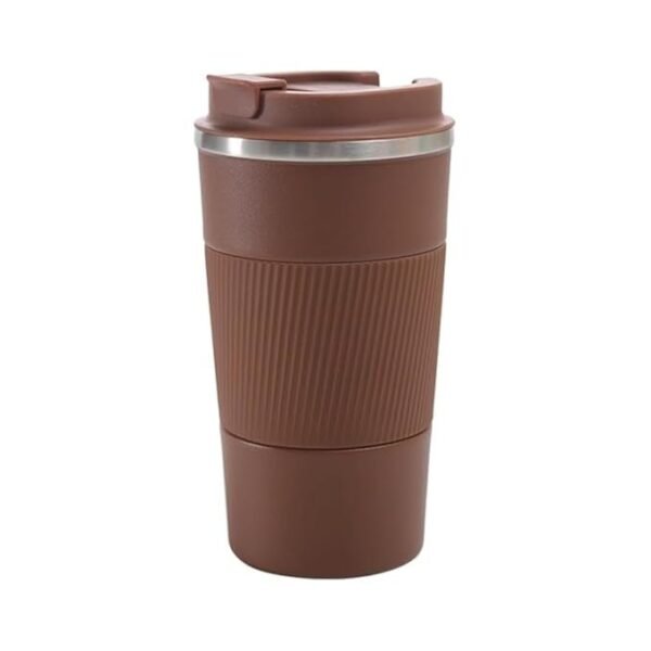 Travel Coffee Mug (380ml, Brown) with Grip