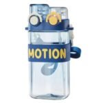 Latest Cute Design Dual Drinking Lid Plastic Water Bottle With Straw and Strap(550ml)