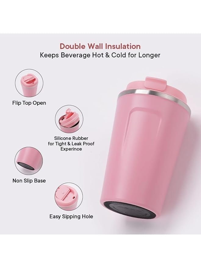 5151xUxBqTL._SY879_-1.jpg Insulated Cup, Pure Color Compact Portable Insulated Coffee Mug for Office (510ml) - Image 1