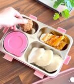 4 Compartment Lunch Box Stainless Steel Tiffin Box for Boys, Girls, School & Office Men - Image 10