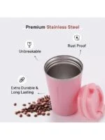 Insulated Cup, Pure Color Compact Portable Insulated Coffee Mug for Office (510ml) - Image 4