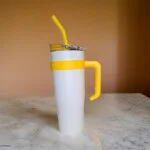SHINING YELLOW TUMBLER WITH STICKER - Image 4