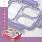 3 compartment Leak proof Steel Lunch Box -620ml - Image 5