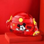 Leak Proof Kid’s Cartoon Water Bottle with Ribbon Strap and Silicone Straw Lid  420 ML - Image 3