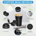 Travel Coffee Mug (380ml, Brown) with Grip - Image 4