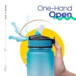 MERISH Plastic MultiColor Motivational Water Bottle 1000 ML SIPPER Mix Colors (Blue) - Image 2