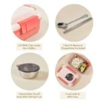 Lunch Box 800 ml  Leak Proof Insulated Stainless Steel Tiffin Box with Multiple Compartments for Kids, Office, School & College - Image 7