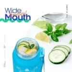 MERISH Plastic MultiColor Motivational Water Bottle  1000 ML  SIPPER  Mix Colors (Blue) - Image 3