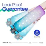MERISH Plastic MultiColor Motivational Water Bottle 1000 ML SIPPER Mix Colors (Blue) - Image 4