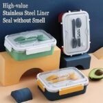 Leakproof Bento Box, Detachable Stainless Steel Tray for Warm Water Insulation 3 Containers Lunch Box  (750 ml) - Image 9