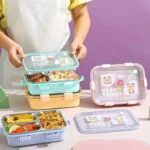Bear Family Leak Proof Lunch box Stainless Steel Box with 1 Spoon & Chopstick 3 Containers Lunch Box (750 ml, Thermoware) - Image 10
