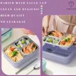 3 compartment Leak proof Steel Lunch Box -620ml - Image 6