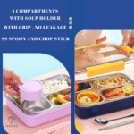 950ml 4 Compartments with Storage Box Leak-Proof Stainless Steel Lunch Box 4 Containers Lunch Box - Image 9