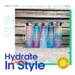 MERISH Plastic MultiColor Motivational Water Bottle  1000 ML  SIPPER  Mix Colors (Blue) - Image 6