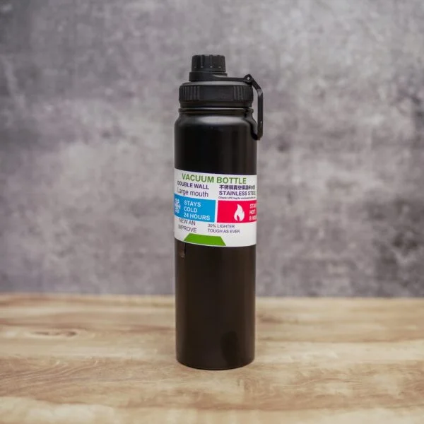 Double walled thermos bottle stainless steel matte black colour 1000ML