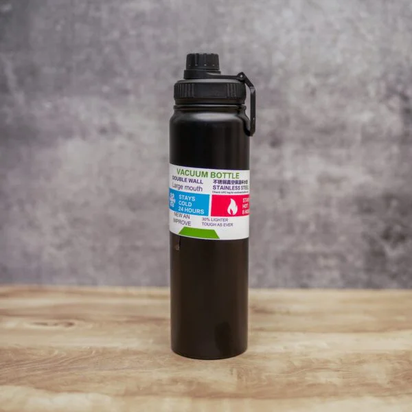Double walled thermos bottle stainless steel matte black colour 1000ML