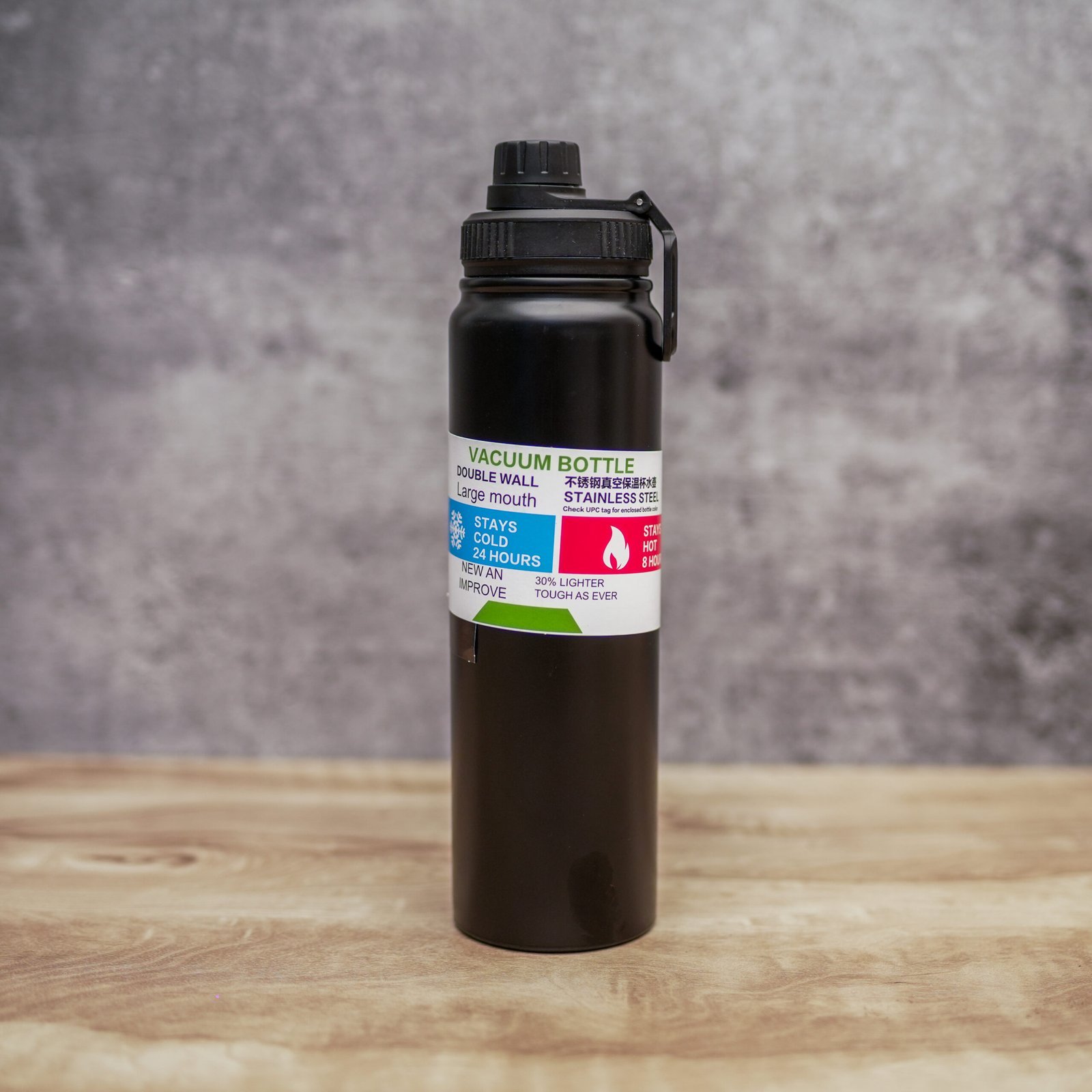DSC08202-scaled-1.jpg Double walled thermos bottle stainless steel matte black colour 1000ML - Image 1