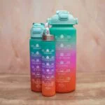 Set Of 3 Leakproof Durable Unbreakable Tritan Water Bottle With Motivational Time Marker,Sipper Bottle For Adults,Water Bottle For Gym,Office 2 Liter - Image 2
