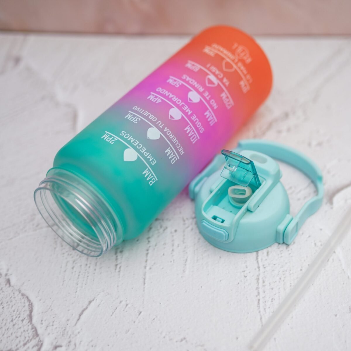 Set Of 3 Leakproof Durable Unbreakable Tritan Water Bottle With Motivational Time Marker,Sipper Bottle For Adults,Water Bottle For Gym,Office 2 Liter - Image 5