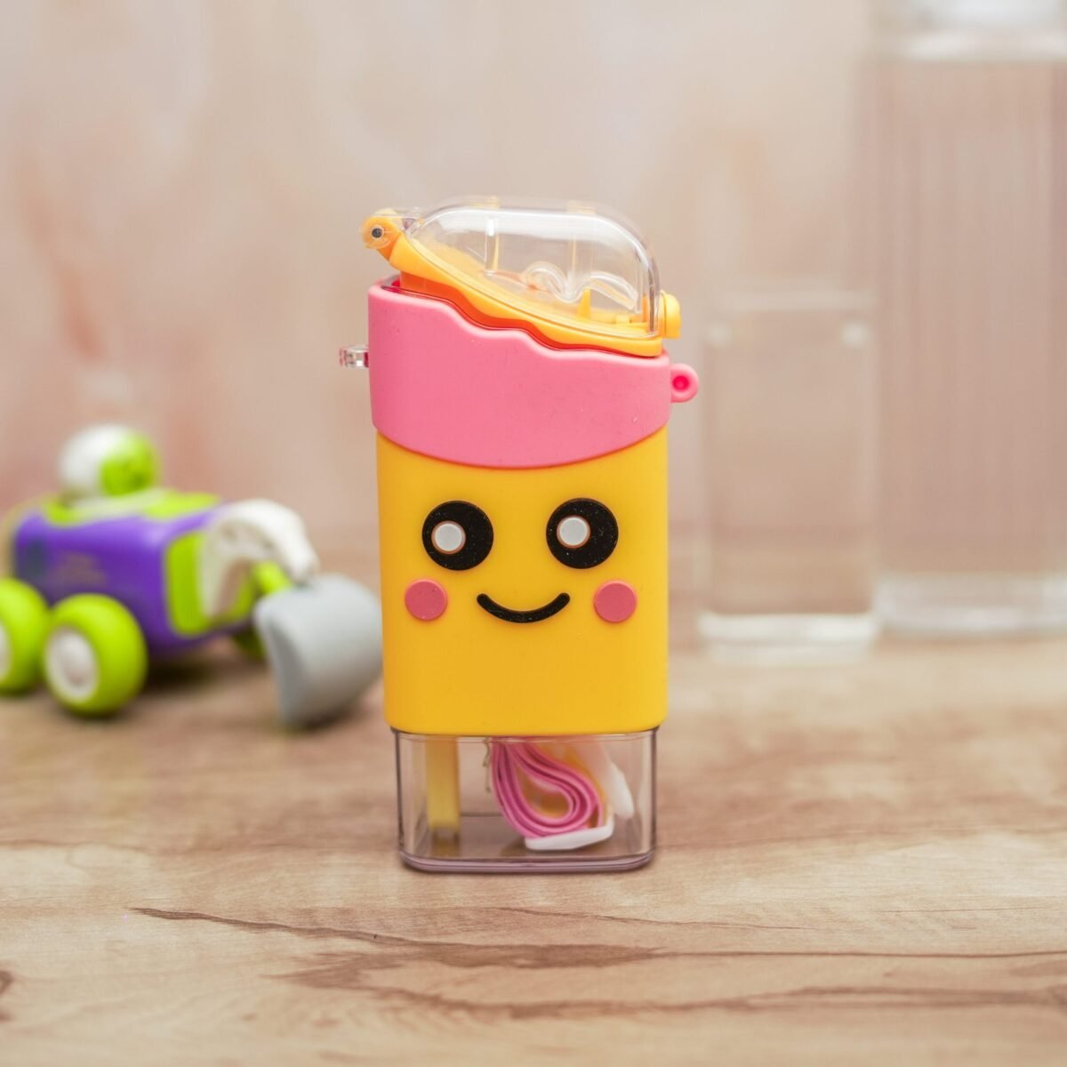 PORTABLE CUTE WATER BOTTLE FOR KIDS, UNIQUE ICE CREAM SHAPE WATER CUP, POPSICLE SHAPED PLASTIC KETTLE WITH STRAW, ADJUSTABLE SHOULDER STRAP - Image 2