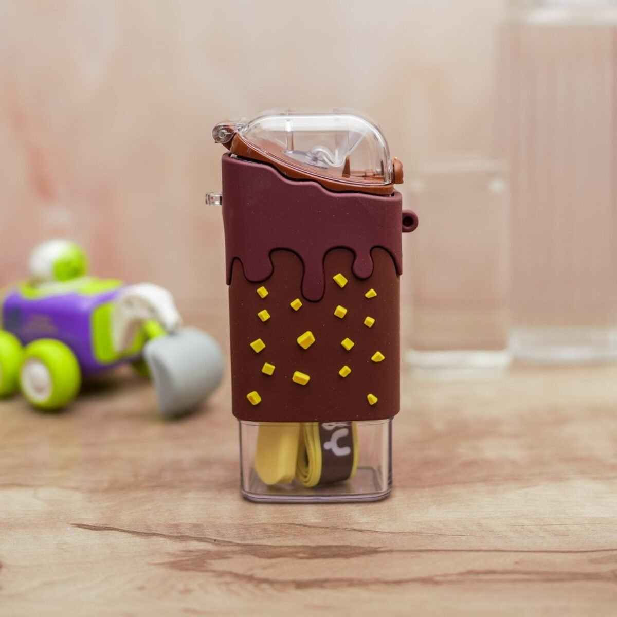 PORTABLE CUTE WATER BOTTLE FOR KIDS, UNIQUE ICE CREAM SHAPE WATER CUP, POPSICLE SHAPED PLASTIC KETTLE WITH STRAW, ADJUSTABLE SHOULDER STRAP - Image 6