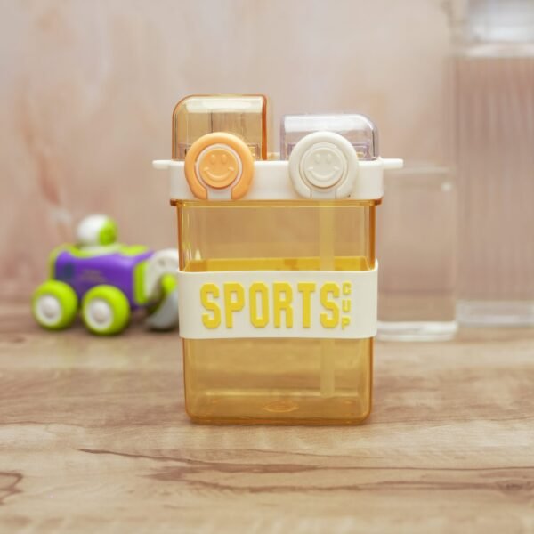 Dual-Use Sports Water Bottle With Straw - Portable & Leakproof Pc Plastic For Outdoor Activities