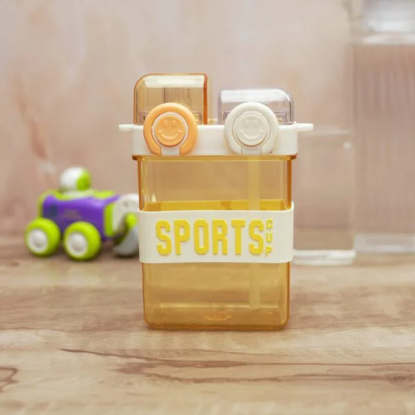 Dual-Use Sports Water Bottle With Straw - Portable & Leakproof Pc Plastic For Outdoor Activities