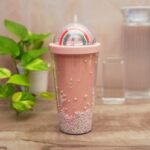 Random Design Printed Sipper Bottle Slide Open Water Mason Jar Tumbler with Straw Bottle for Boys and Girls SchoolTuitionGym (Multicolor)