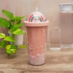 Random Design Printed Sipper Bottle Slide Open Water Mason Jar Tumbler with Straw Bottle for Boys and Girls SchoolTuitionGym (Multicolor)