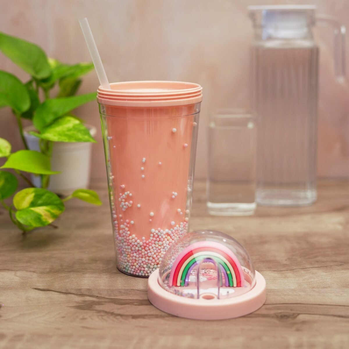 Random Design Printed Sipper Bottle Slide Open Water Mason Jar Tumbler with Straw Bottle for Boys and Girls SchoolTuitionGym (Multicolor) - Image 2