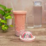 Random Design Printed Sipper Bottle Slide Open Water Mason Jar Tumbler with Straw Bottle for Boys and Girls SchoolTuitionGym (Multicolor) - Image 2