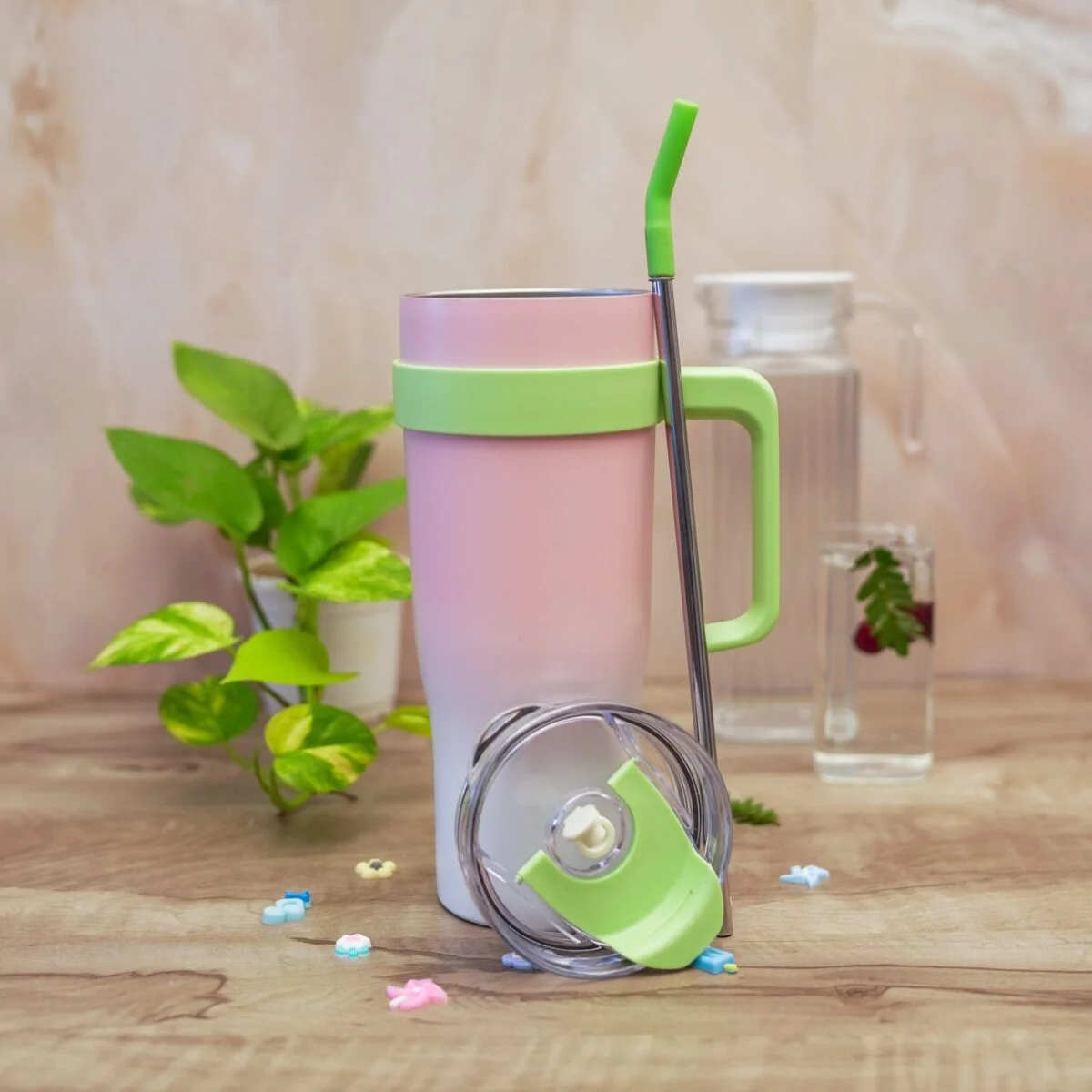 SHINING PINK TUMBLER WITH STICKER - Image 2