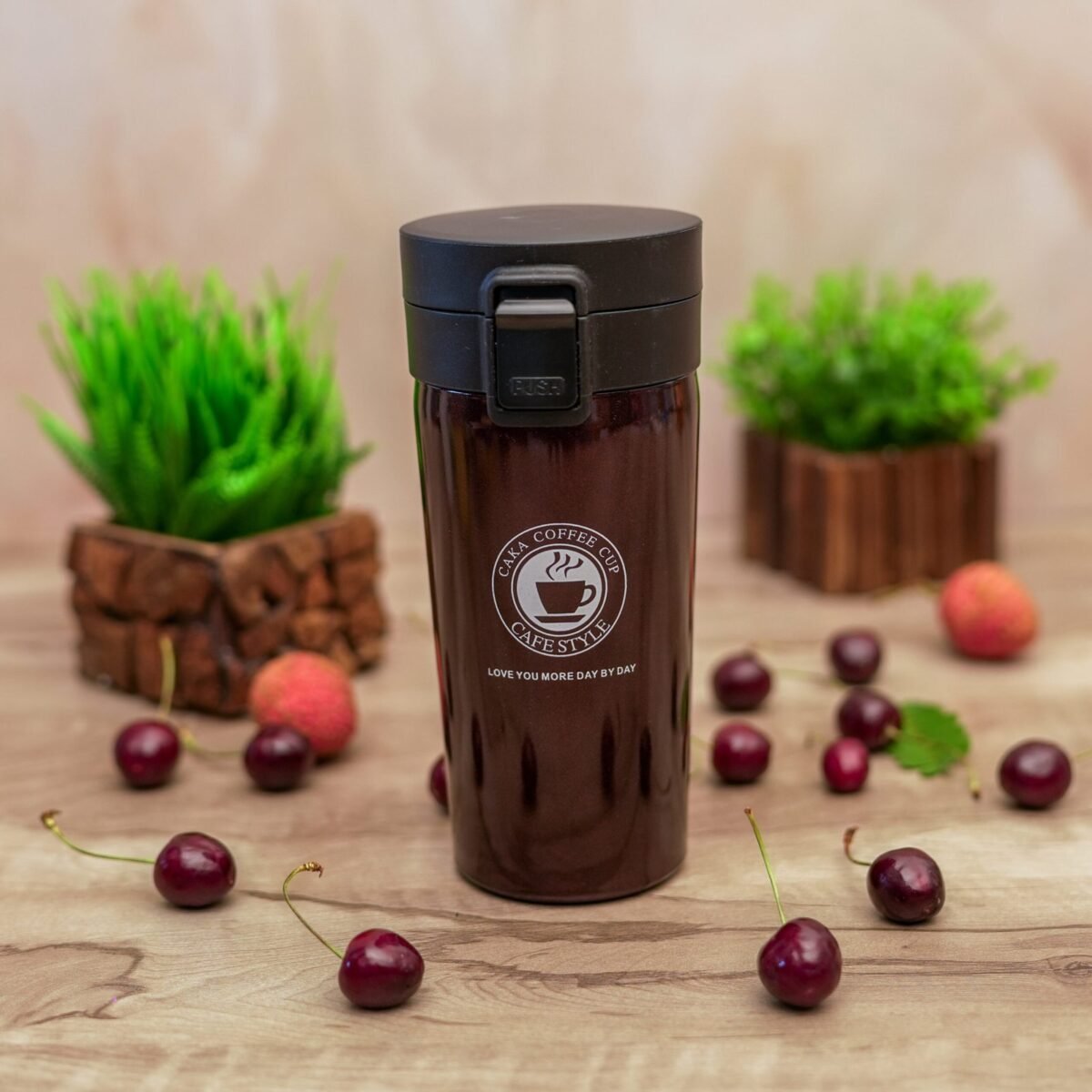 Thermos Flask with Lid Insulated Travel Tea and Coffee Mug Portable Thermal Cup Stainless Steel Vacuum Insulated Tumbler Cup for Hot & Cold Drinks, 400ml - Image 4