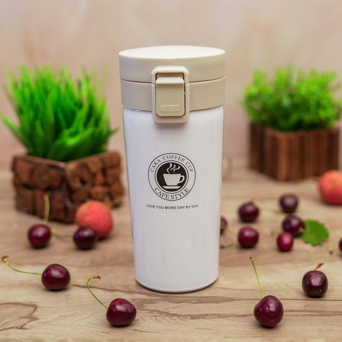 Thermos Flask with Lid Insulated Travel Tea and Coffee Mug Portable Thermal Cup Stainless Steel Vacuum Insulated Tumbler Cup for Hot & Cold Drinks, 400ml - Image 2