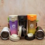 Thermos Flask with Lid Insulated Travel Tea and Coffee Mug Portable Thermal Cup Stainless Steel Vacuum Insulated Tumbler Cup for Hot & Cold Drinks, 400ml