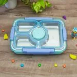 4 Compartments, Lunch Box with Spoon, Fork, Chopstick & One Small Container, Heating Water Insulation Design, Leakproof Lunch Box for School, Office (Capacity-950ml+70ml) - Image 3