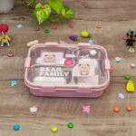 Bear Family Leak Proof Lunch box Stainless Steel Box with 1 Spoon & Chopstick 3 Containers Lunch Box (750 ml, Thermoware) - Image 7