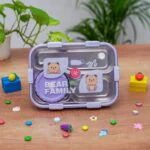 Bear Family Leak Proof Lunch box Stainless Steel Box with 1 Spoon & Chopstick 3 Containers Lunch Box (750 ml, Thermoware) - Image 3