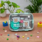 Bear Family Leak Proof Lunch box Stainless Steel Box with 1 Spoon & Chopstick 3 Containers Lunch Box  (750 ml, Thermoware) - Image 2