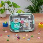 Bear Family Leak Proof Lunch box Stainless Steel Box with 1 Spoon & Chopstick 3 Containers Lunch Box (750 ml, Thermoware) - Image 2