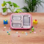 3 compartment Leak proof Steel Lunch Box -620ml - Image 3