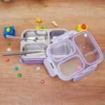 3 compartment Leak proof Steel Lunch Box -620ml - Image 12