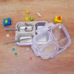 3 compartment Leak proof Steel Lunch Box -620ml - Image 2
