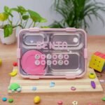 4 Compartment Lunch Box Stainless Steel Tiffin Box for Boys, Girls, School & Office Men - Image 4